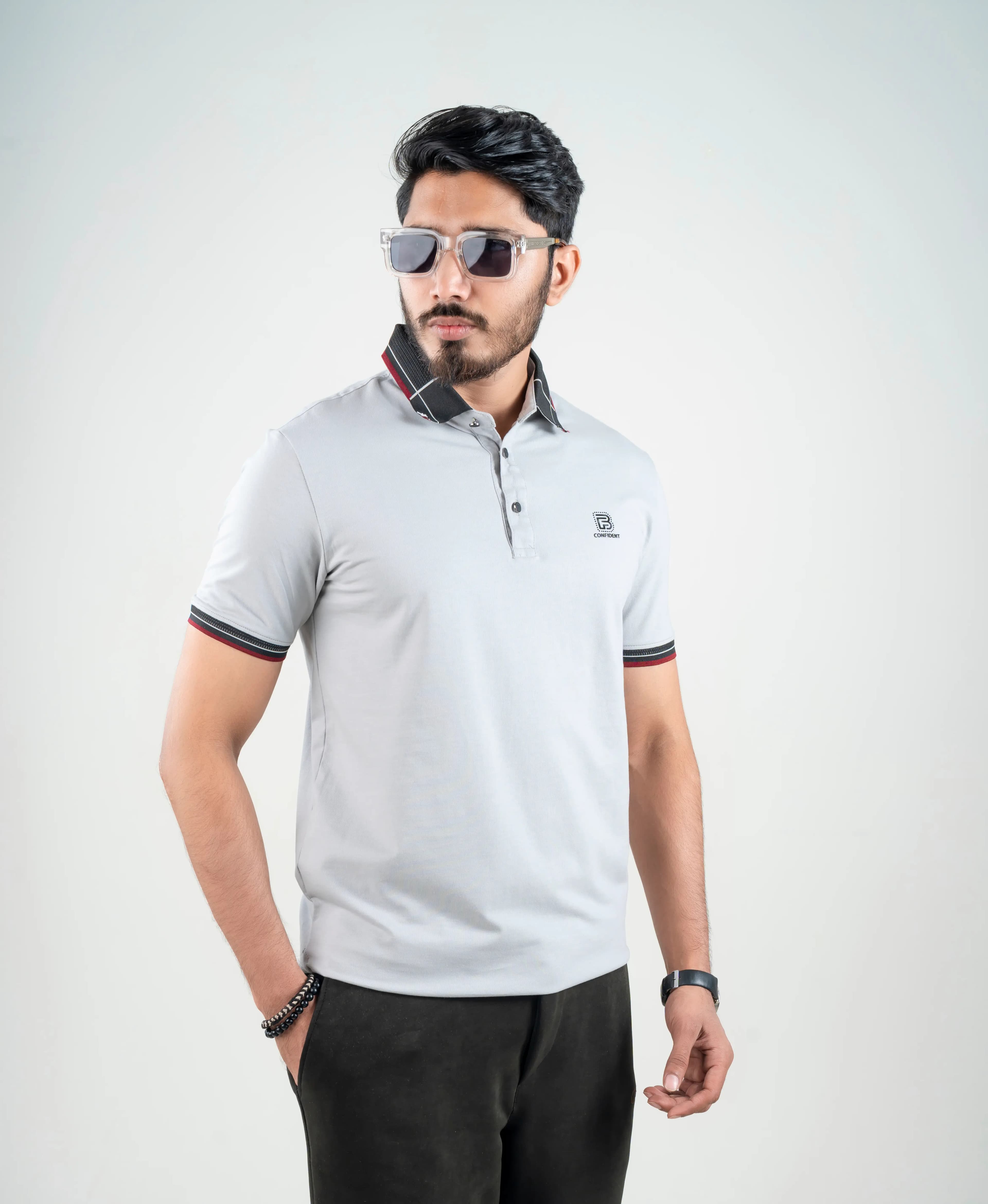 B Confident Polo Shirt (White)